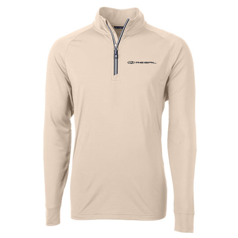 Mens Cutter and Buck 1/4 ZIp - Tan