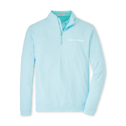 Teal and White Striped 1/4 Zip