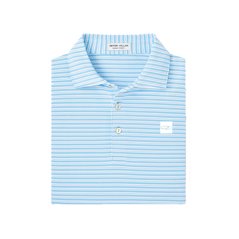 Men's Light Blue Double Striped Polo
