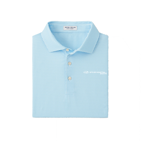 Men's Teal Feather Pattern Polo